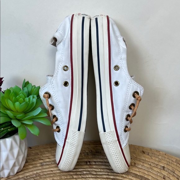 CONVERSE • All Star Shoreline White Sneakers Tan Laces 8 - Picture 6 of 9